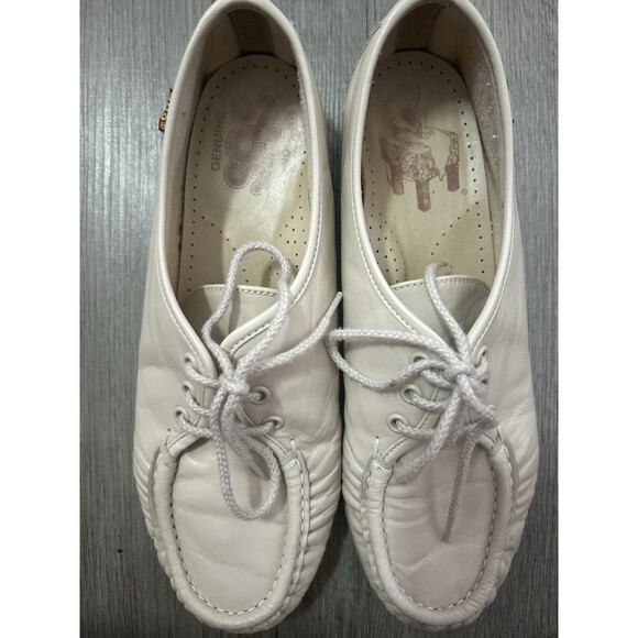 SAS Size 8.5 Women’s SIESTA BONE LEATHER Cream/Ivory Handsewn In USA Lace Up - Picture 12 of 12